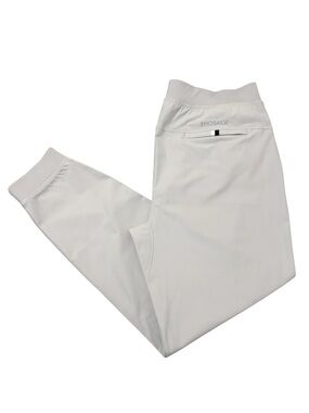 Rhoback Men's White Performance Joggers with Ribbed Cuffs